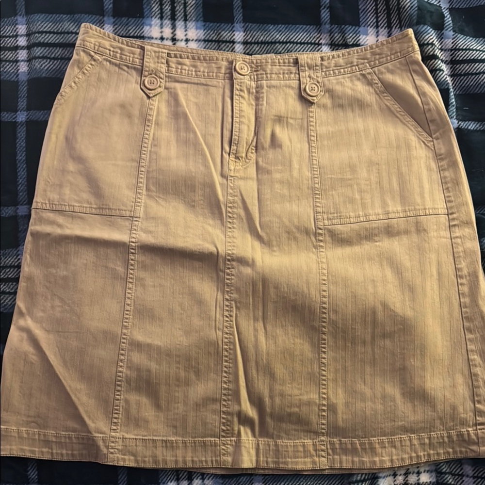 Bass Tan Cargo A-Line Mini Skirt Work